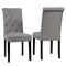 Costway Set of 2 Parsons Upholstered Fabric Chair with Wooden Legs Pink/Beige/Grey/White&Black